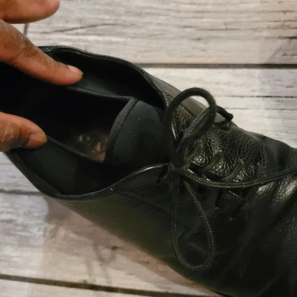 THEORY Men's black calfskin leather lace-up round toe minimalist oxfords 8.5 - Picture 8 of 16